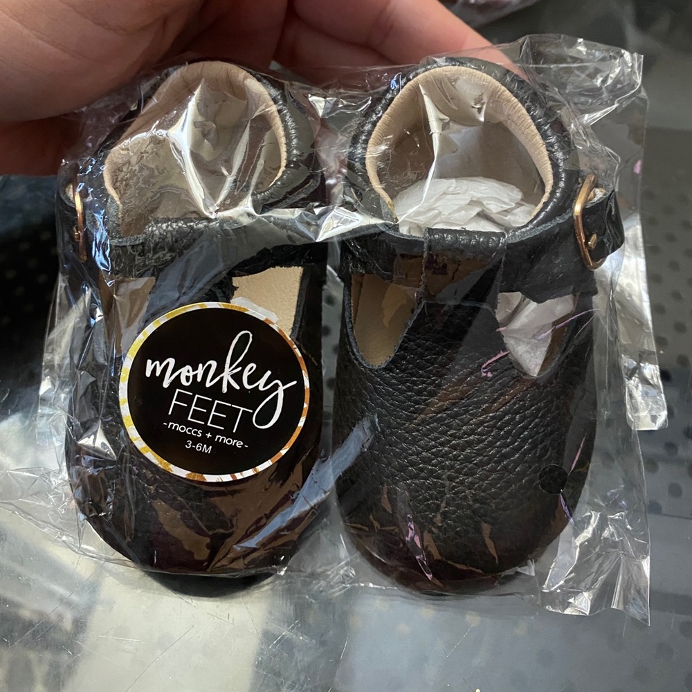 BNIB Black Monkey Feet Tstraps